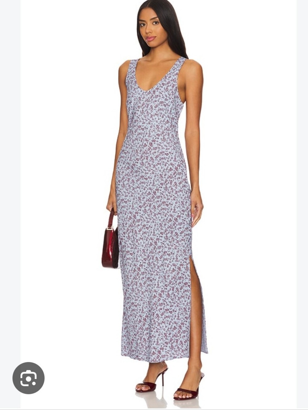 Faithfull the Brand Lavender Floral Maxi Slip Dress